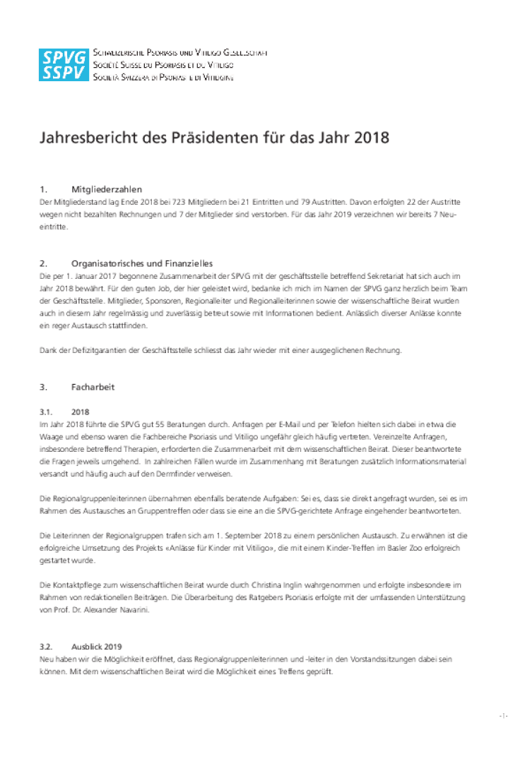 jahresbericht praesident 2018 1