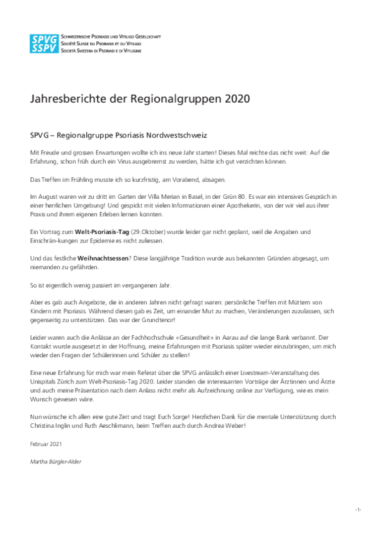 jahresberichte regionalgruppen 2020