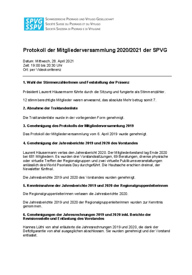 spvg protokoll mitgliederversammlung 2021