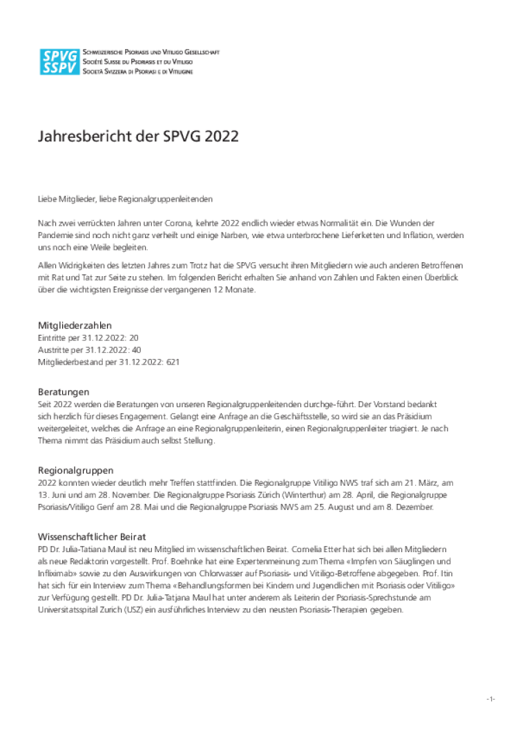 jahresbericht 2022 der spvg