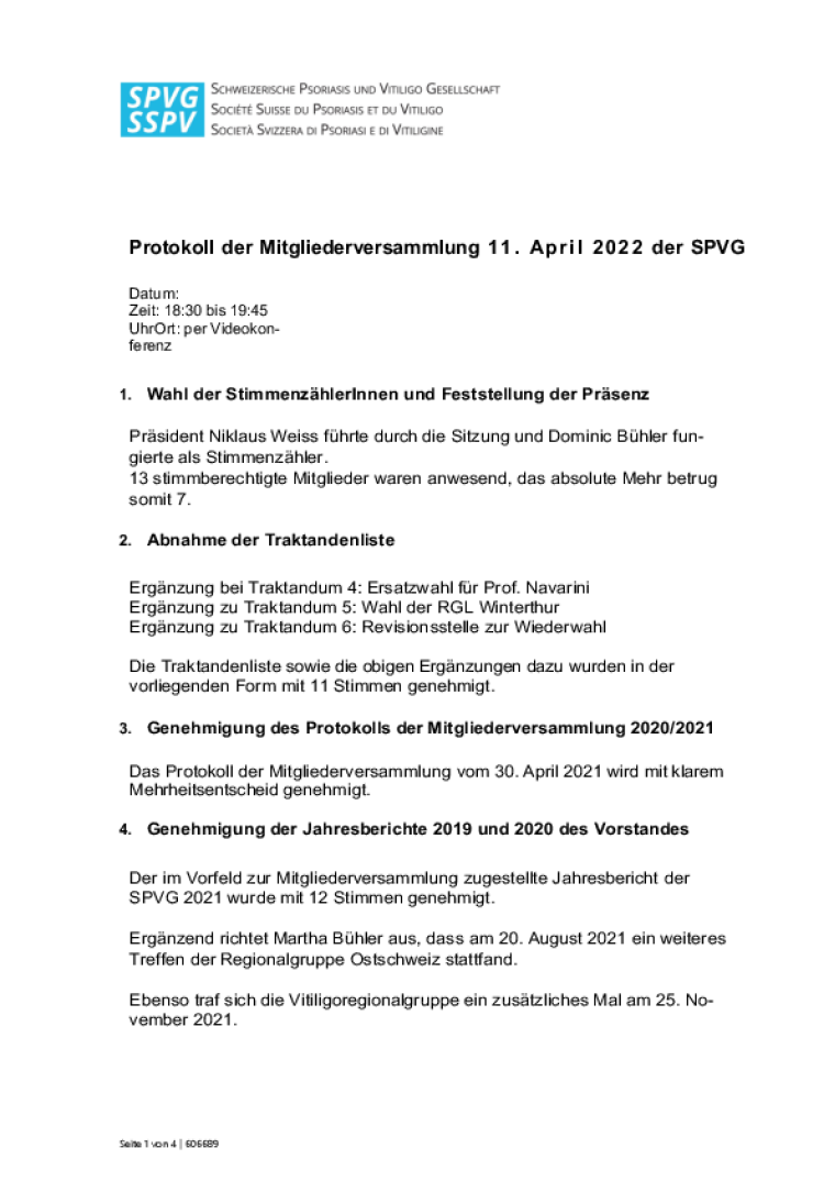 protokoll der mitgliederversammlung vom 11 april 2022